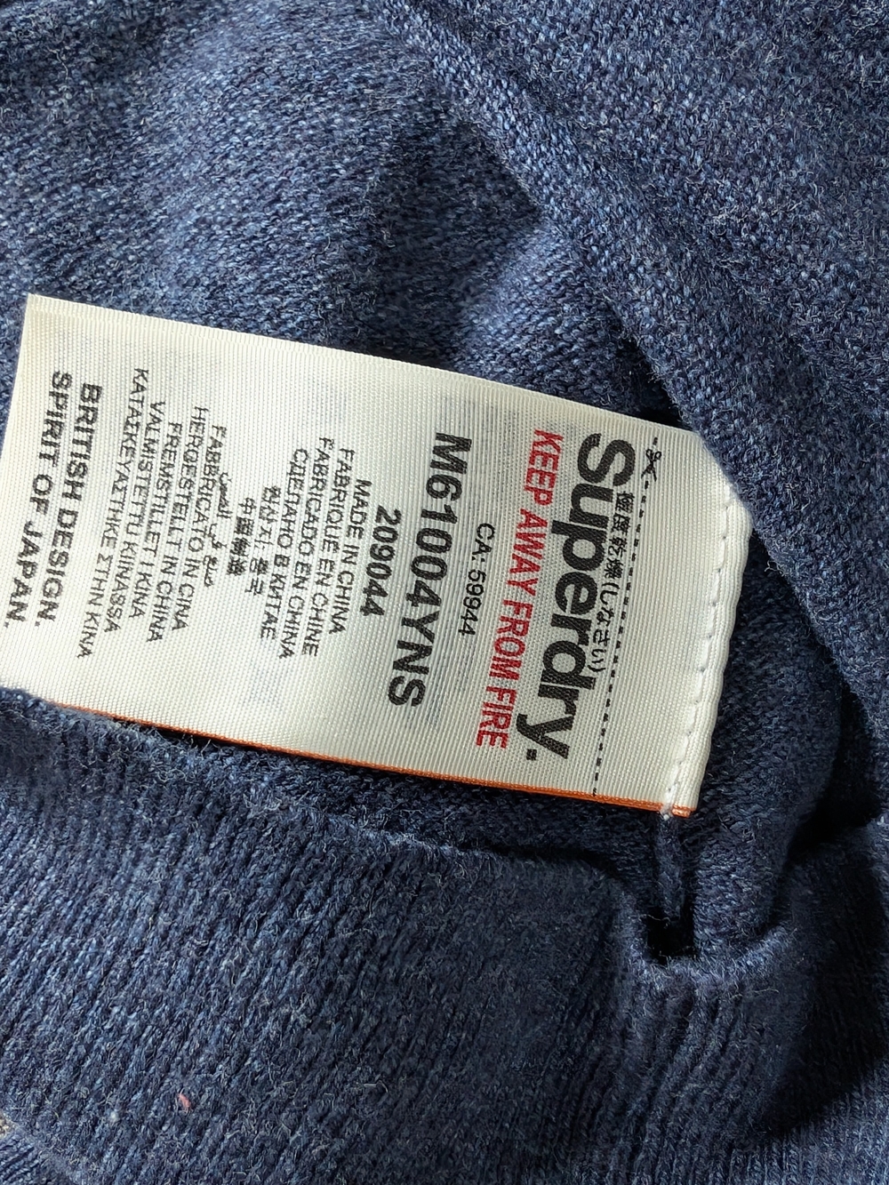 Superdry Premium Knitwear Cowl Neck Sweater Men's Medium Navy NWT - Picture 5 of 6